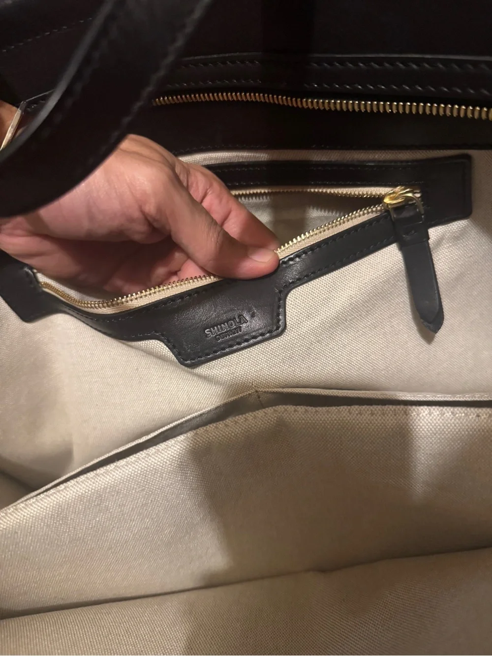 Shinola Large Sibley Satchel Classic Black Leather Men's Tote Bag